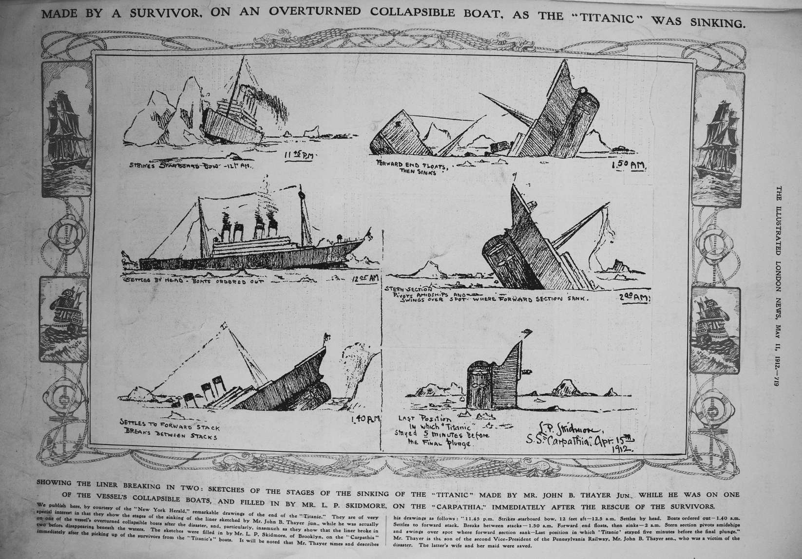 Titanic sinking sketch